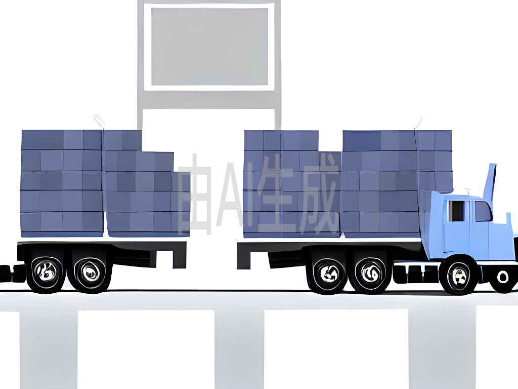 大藍色卡車與分開的拖車 3D渲染技術在農(nóng)業(yè)與大廈運輸中的應用